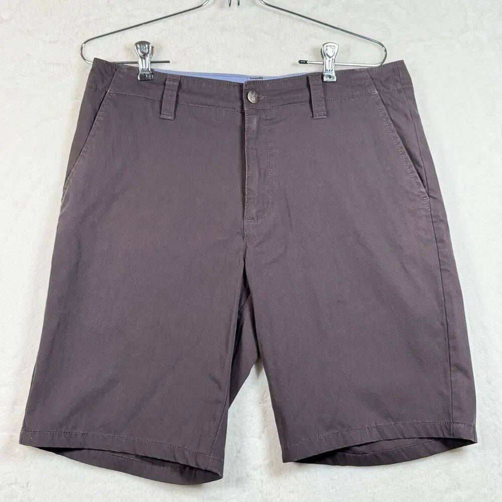 Johnnie-O Men’s Chino Shorts 32 Brown Bamboo Blend Stretch 9” Inseam